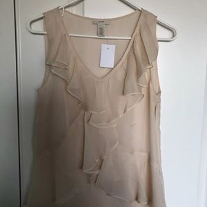 J crew beige pink blouse top new with tags silk